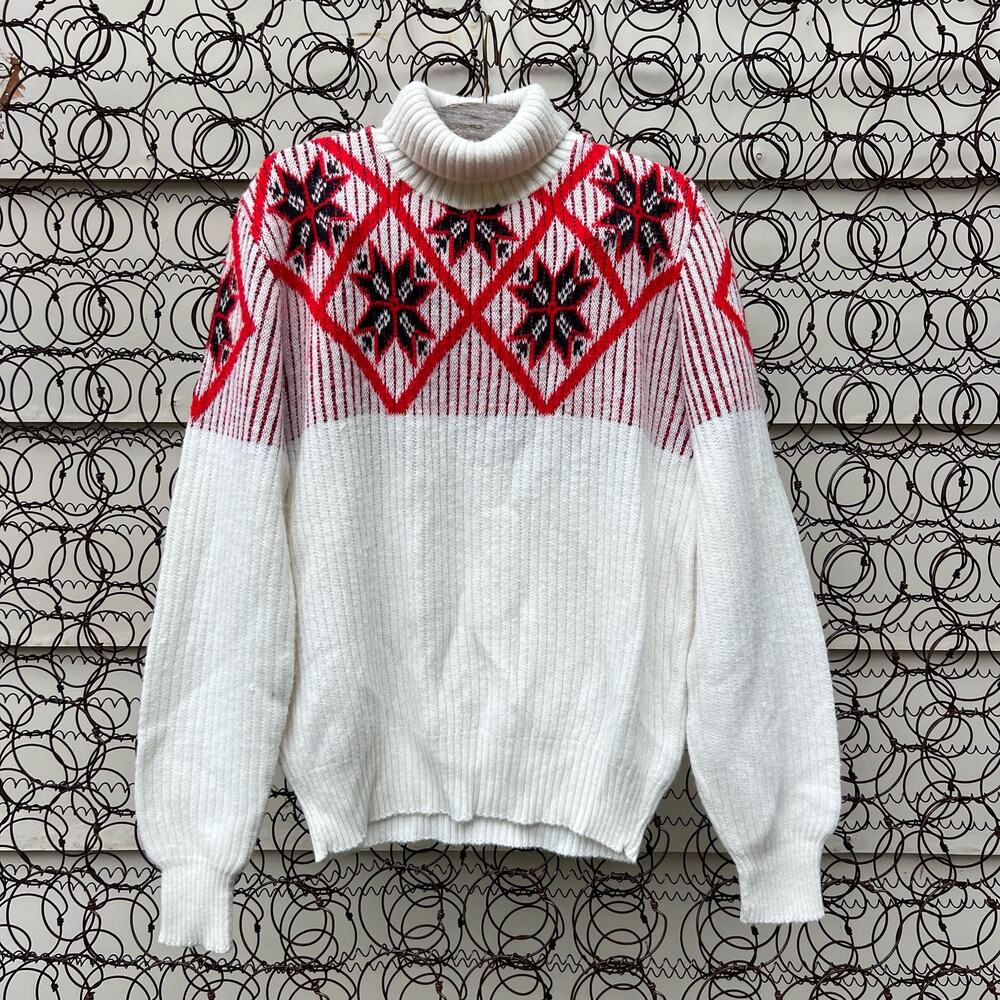 VTG 60s Glengarry Sportswear Orlon Acrylic Fair Isle Christmas Ski Sweater L?